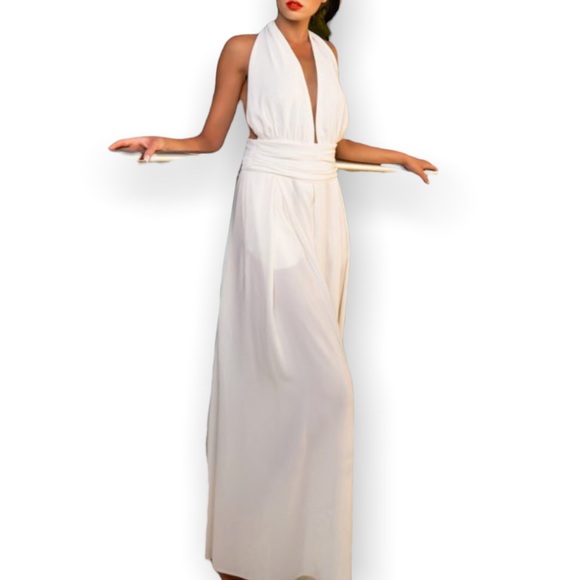 New BHLDN Twobirds Ginger Convertible Sz A / Fits 0 - 12 White Maxi Wedding Gown - Picture 8 of 17